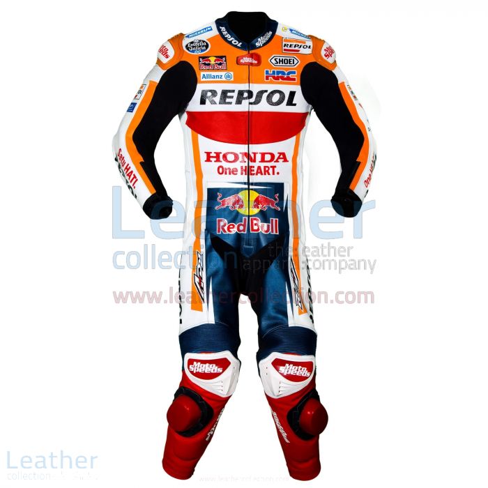 Marquez Leather Suit Honda Repsol MotoGP 2018 Front View